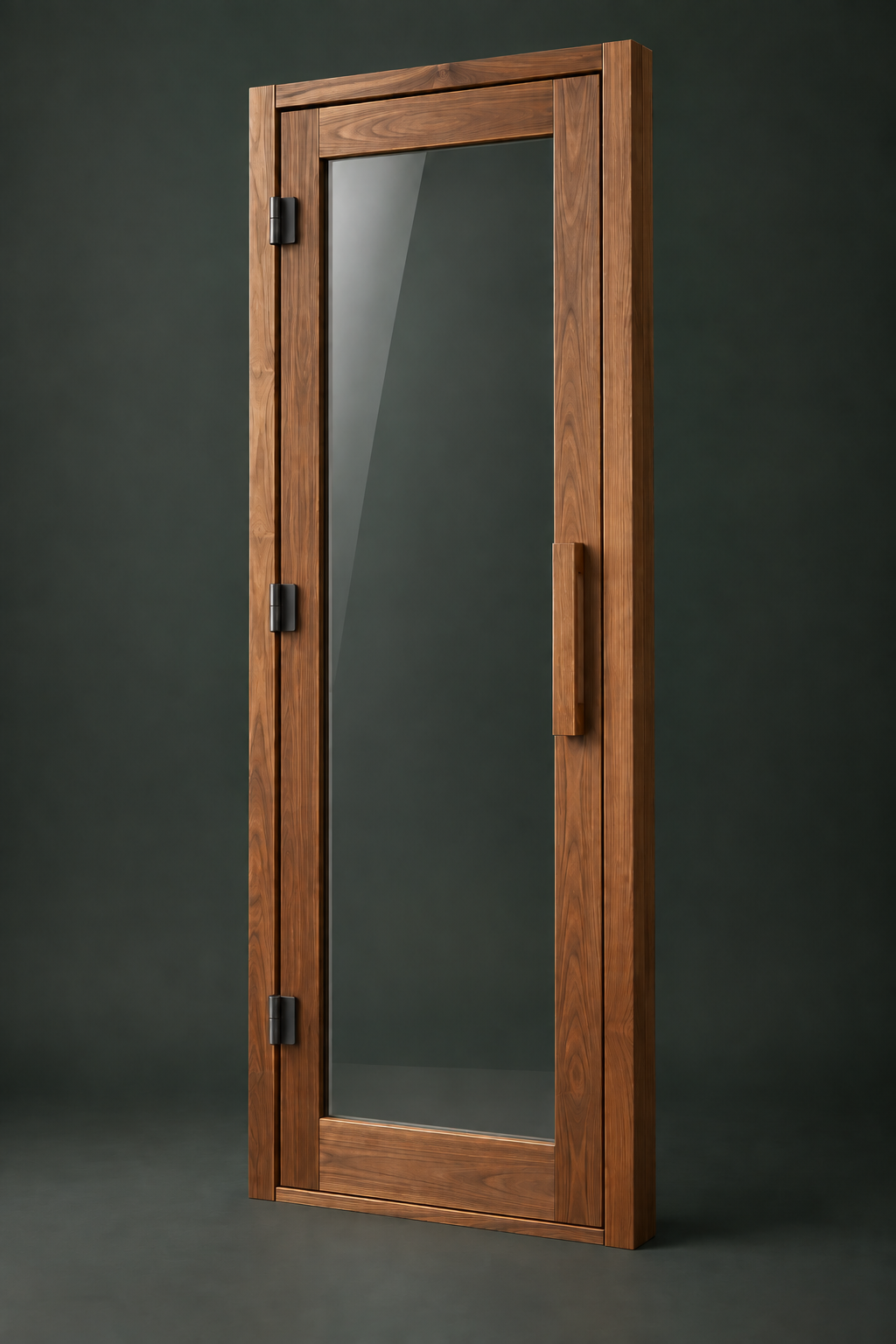 Thermowood framed glass sauna door