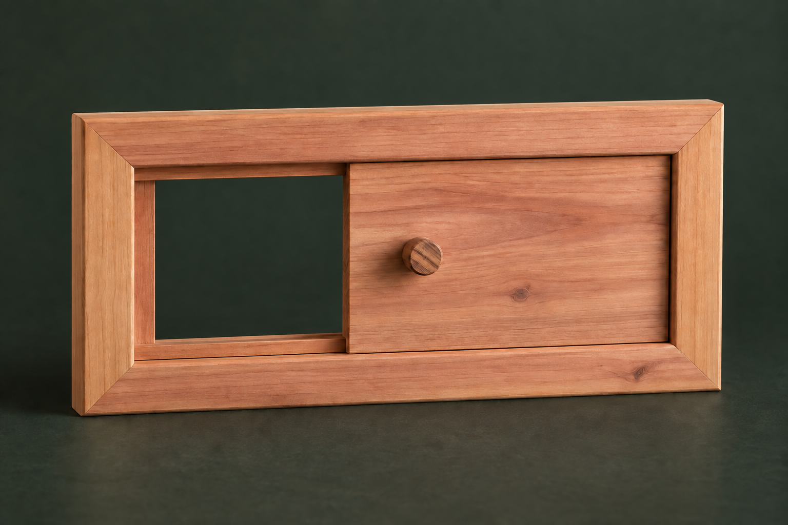 Cedar sauna ventilation slider